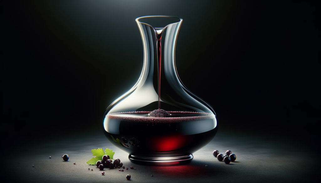 well aged red wine in a decanter