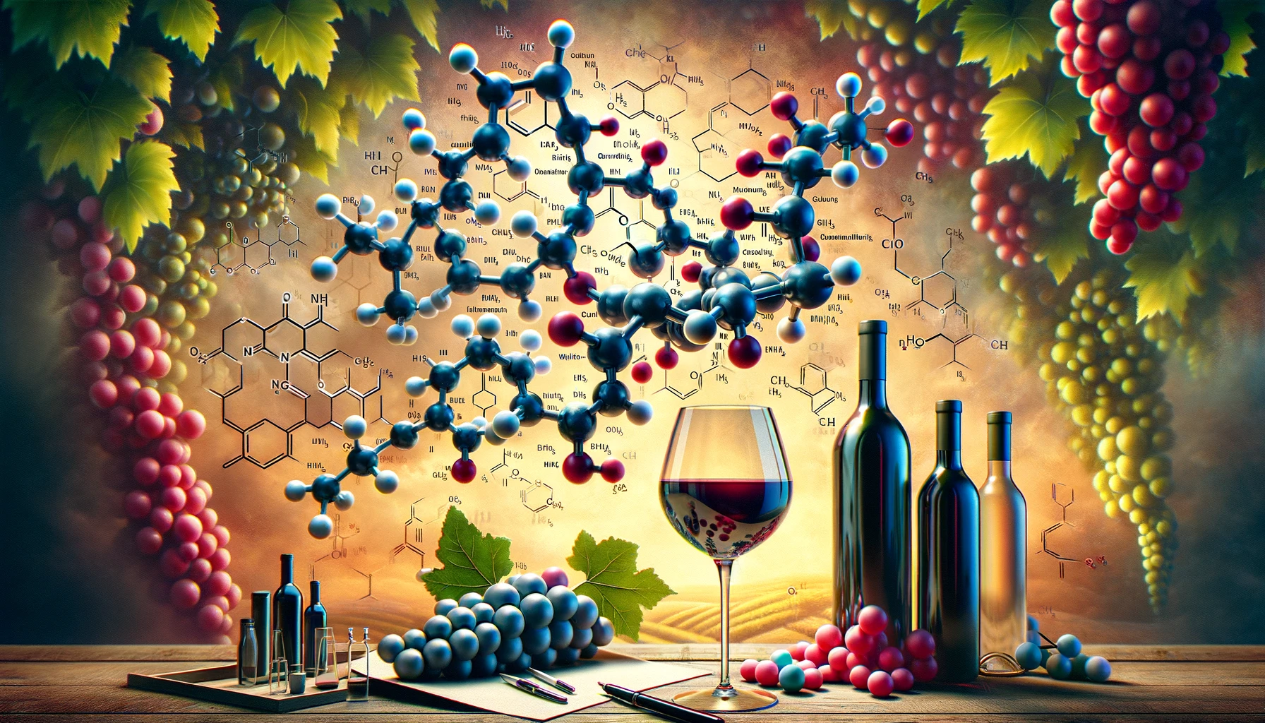 Naturally occurring acids found in red wine.