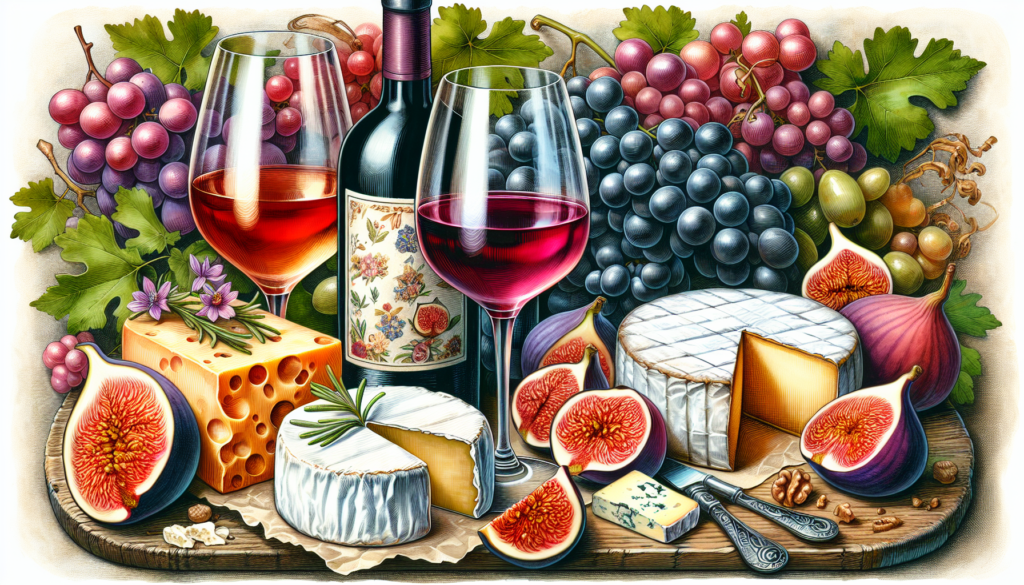 Illustration of dried fruits and sticky cheeses