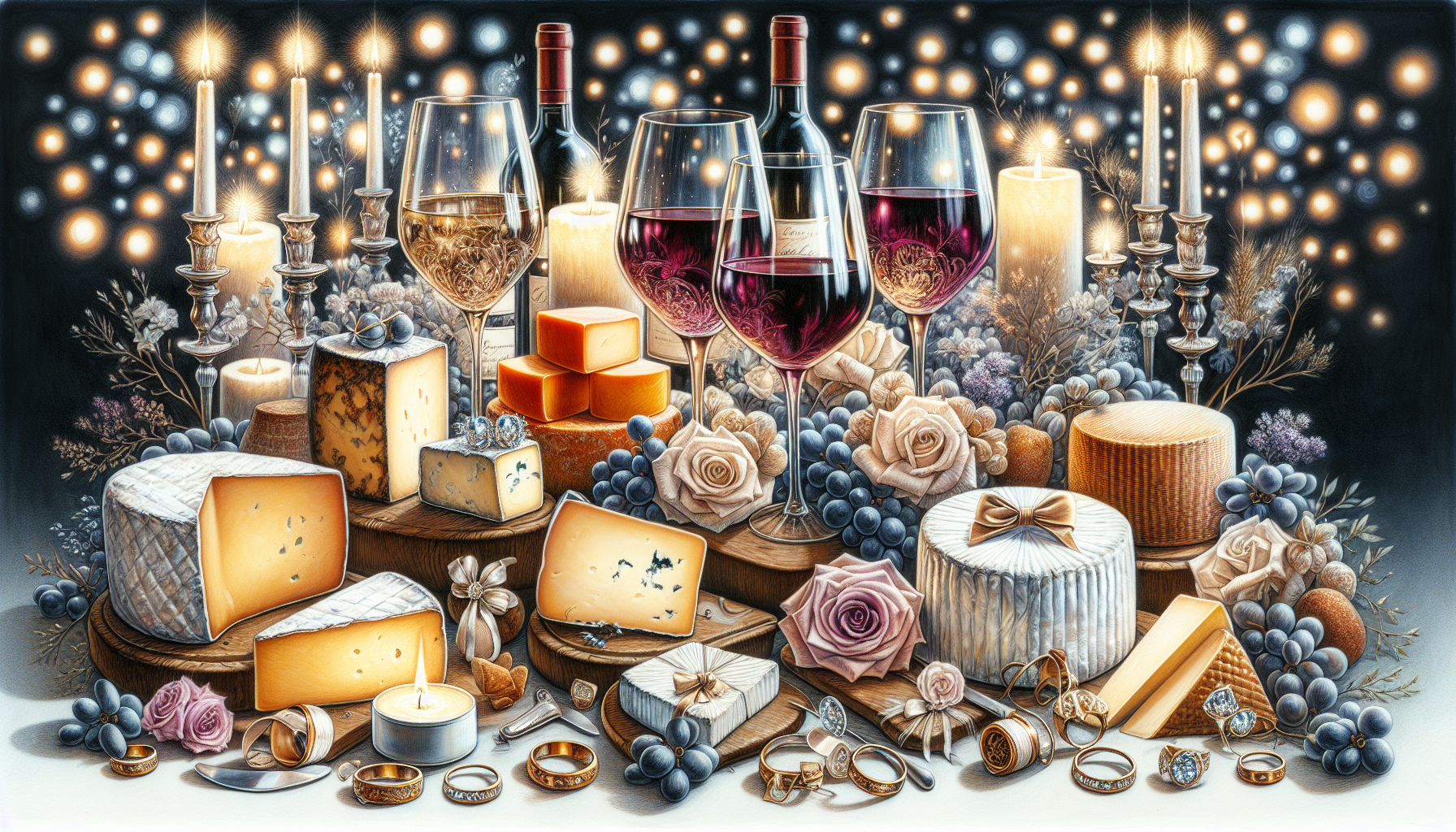 Illustration of cheese pairings wine, with unoaked chardonnay 